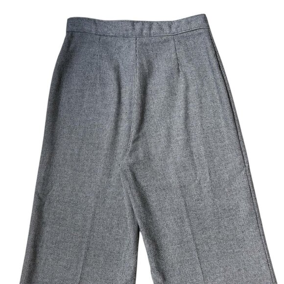 70s vintage highwaisted wide leg trousers wool blend grey Plum Tree flare. - Picture 4 of 5